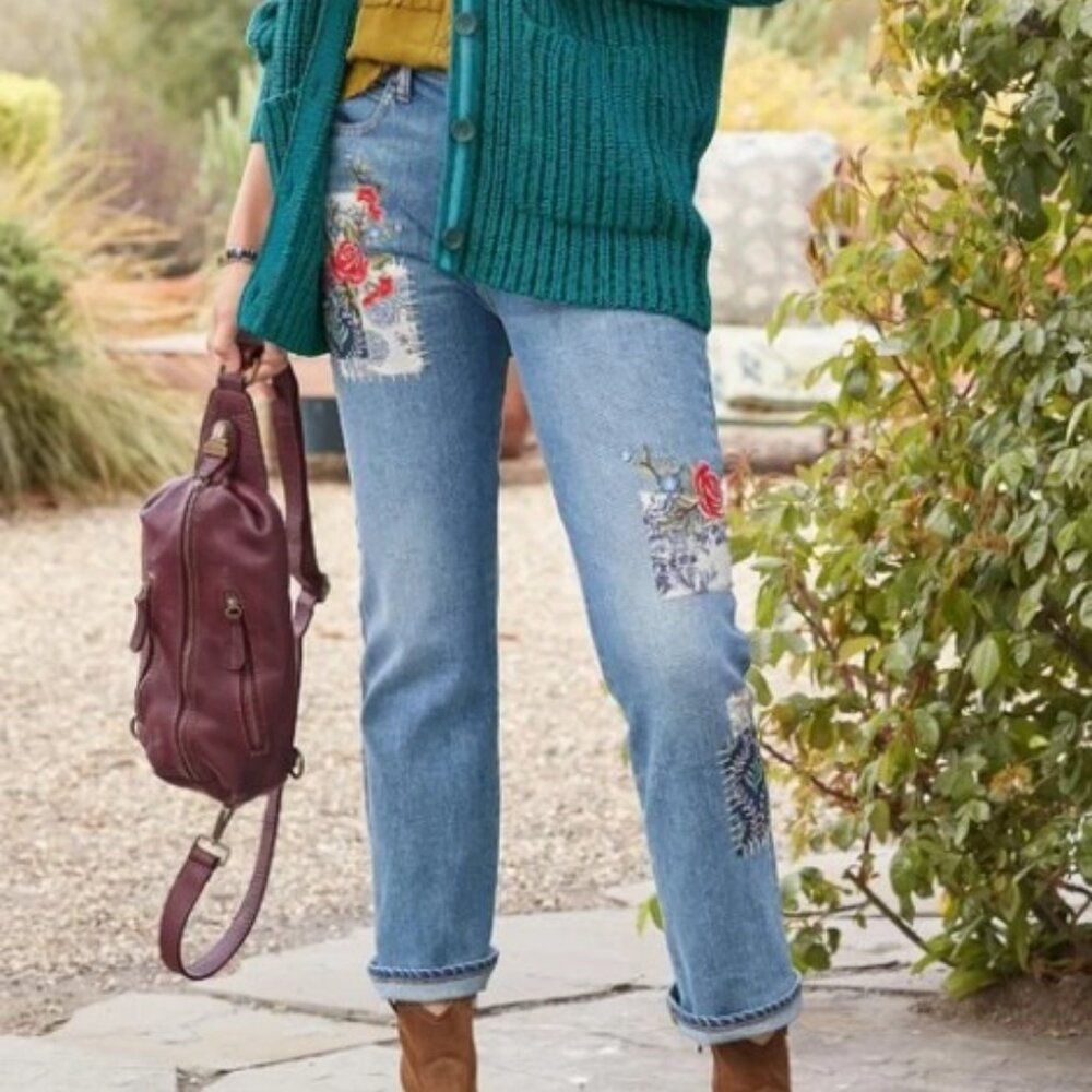 Sundance Patchwork High Rise Elise Jeans 29